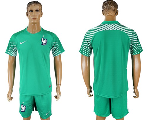 France Blank Green Goalkeeper Soccer Country Jersey - Click Image to Close